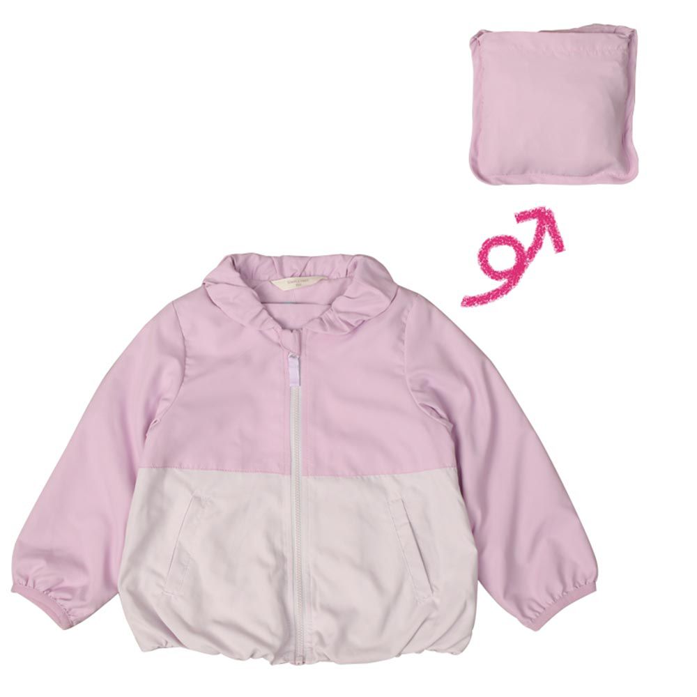 akachan honpo - 可攜式防潑水夾克-粉紅色