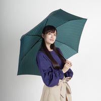 日本 nifty colors - 60公分輕量傘-(直條紋墨綠)-NO.5110-2
