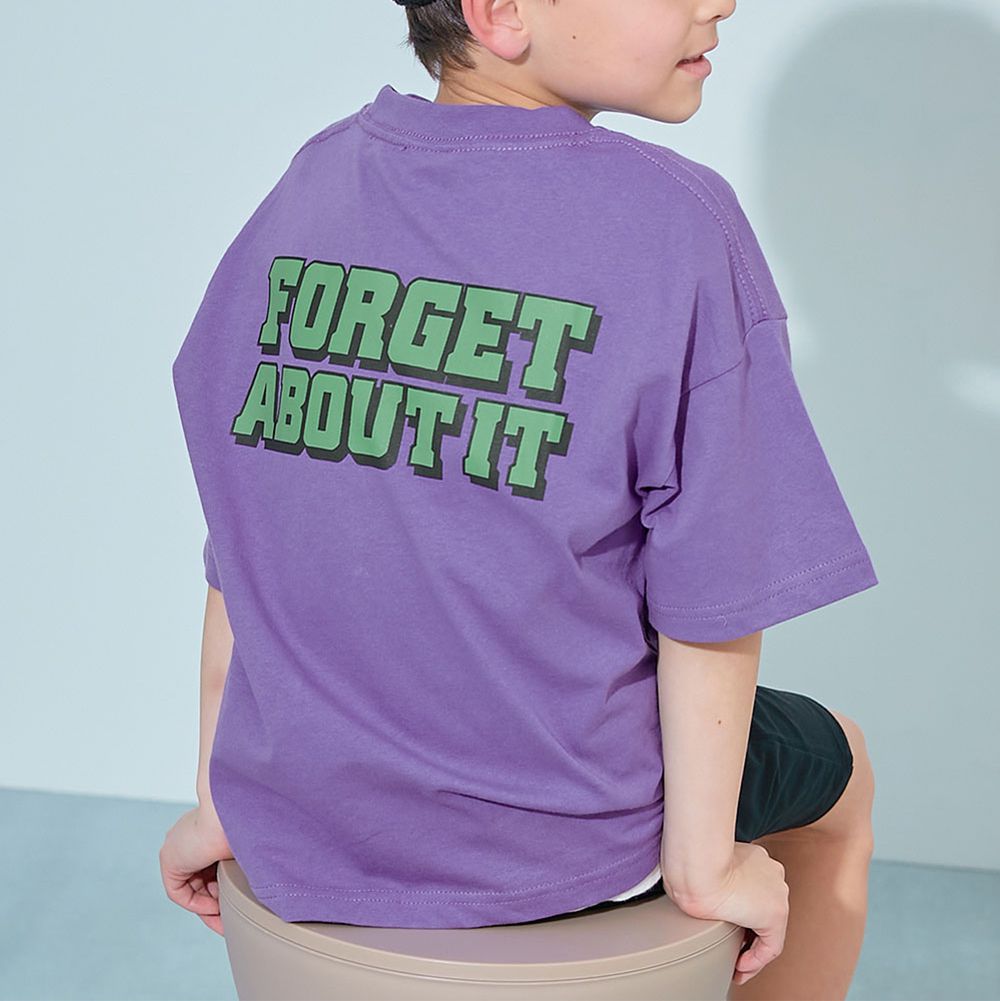 100%棉 定番印花短袖上衣-別在意！-摩登紫