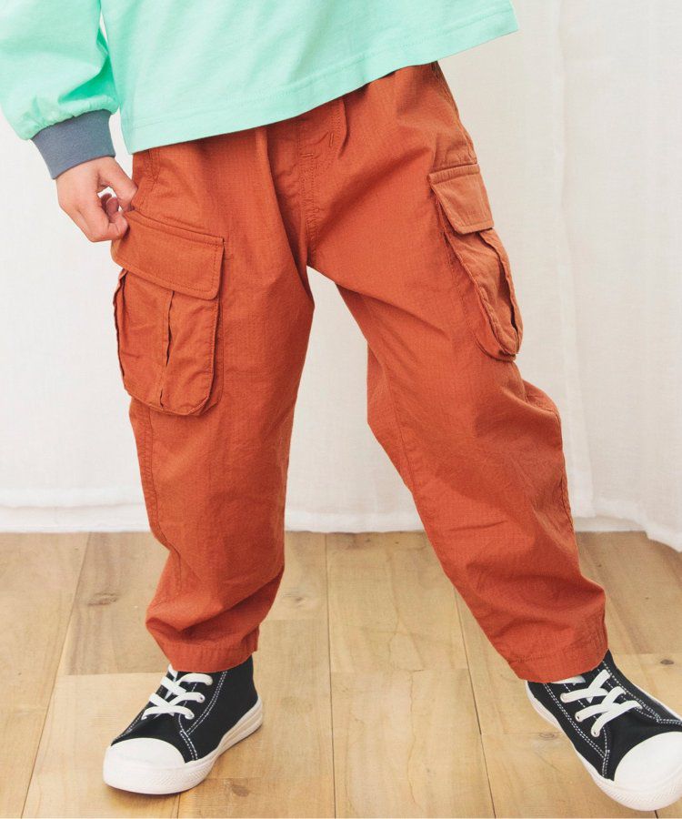 日本 BREEZE - 輕便工裝風！防撕材質耐穿長褲-卡其x黑撞色