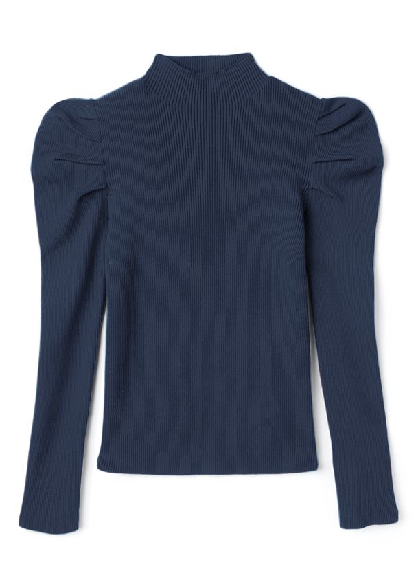 日本 GRL - 高嶺之花羊腿袖針織上衣-黑