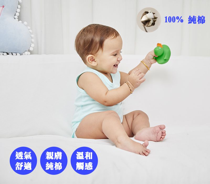 美國 Luvable Friends - 100%純棉嬰幼兒短袖包屁衣3件組-吊帶褲