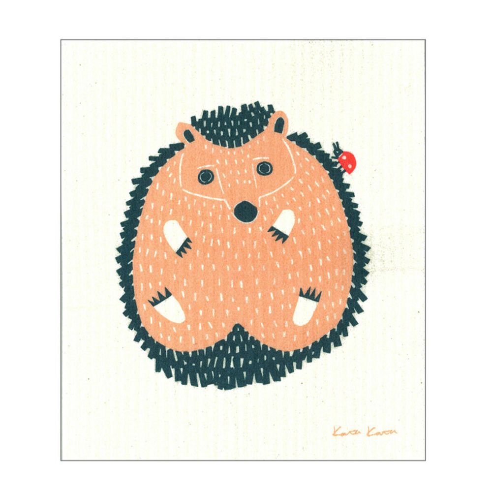 日本代購 - 德國製 北歐風環保高吸水海綿抹布/吸水巾-小刺蝟 (17x20cm)