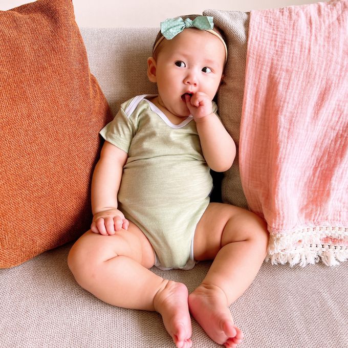 YOUrs - 竹節棉清新甜包屁衣2件組-甜芋粉+蜜桃粉