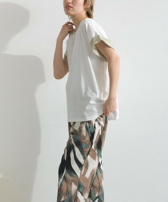 日本 le colis - 光澤滾邊舒適休閒法式袖上衣-卡其棕