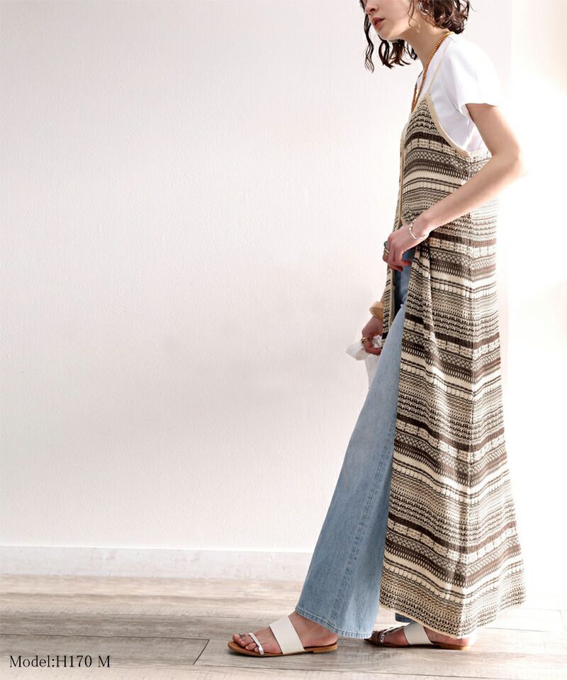 日本 Classical Elf - 2WAY日系針織長版吊帶罩衫-深灰