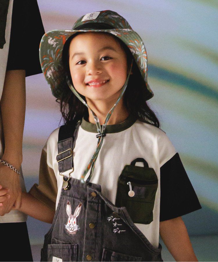 日本 BREEZE - 聯名款 夜光拉鍊大口袋短袖上衣-卡其