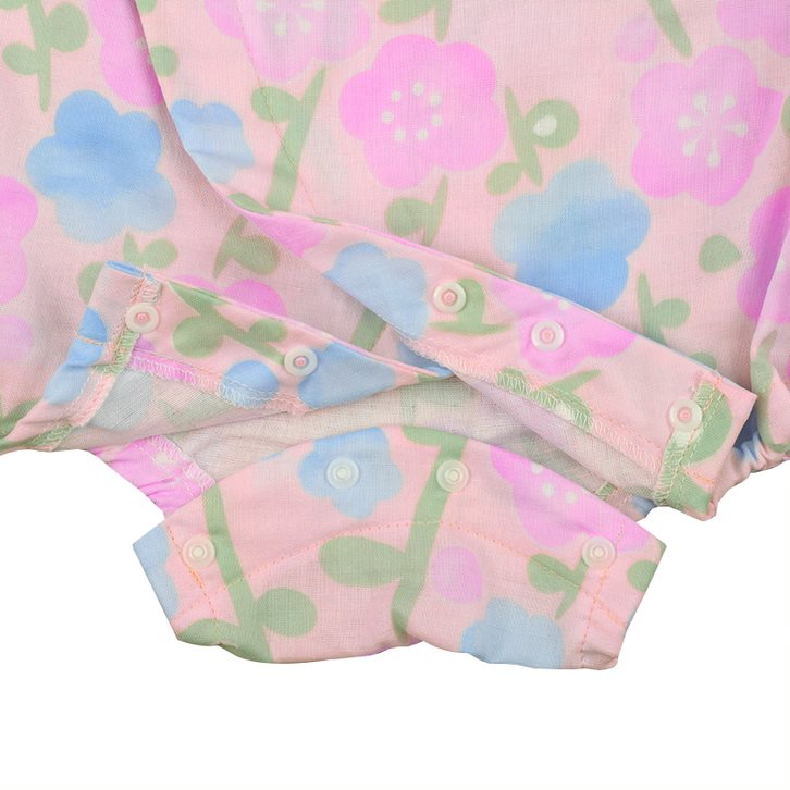 akachan honpo - 甚平包屁衣-小花-粉紅色