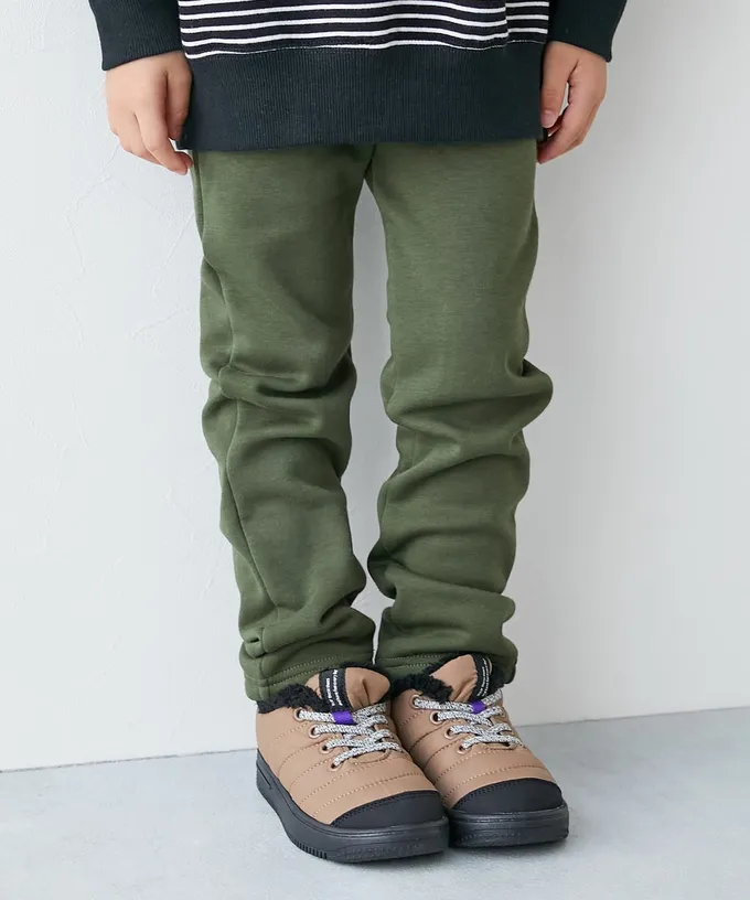 日本 devirock - RICH WARM 刷毛保暖合身長褲-灰粉紫