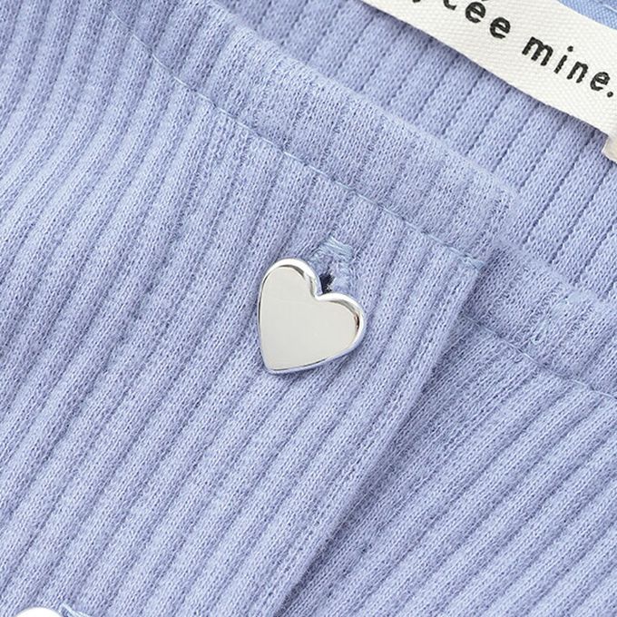 日本 Lycee mine - 愛心鈕扣羅紋針織薄外套-經典黑