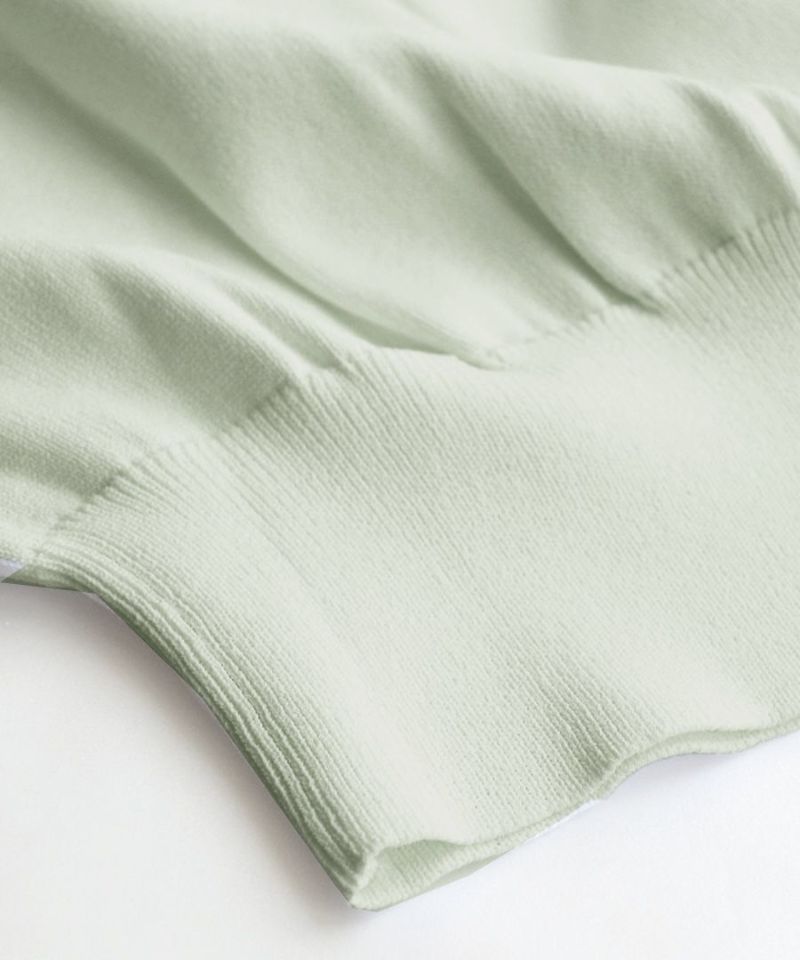 日本 zootie - 優雅船型領薄針織澎澎袖上衣-薄荷