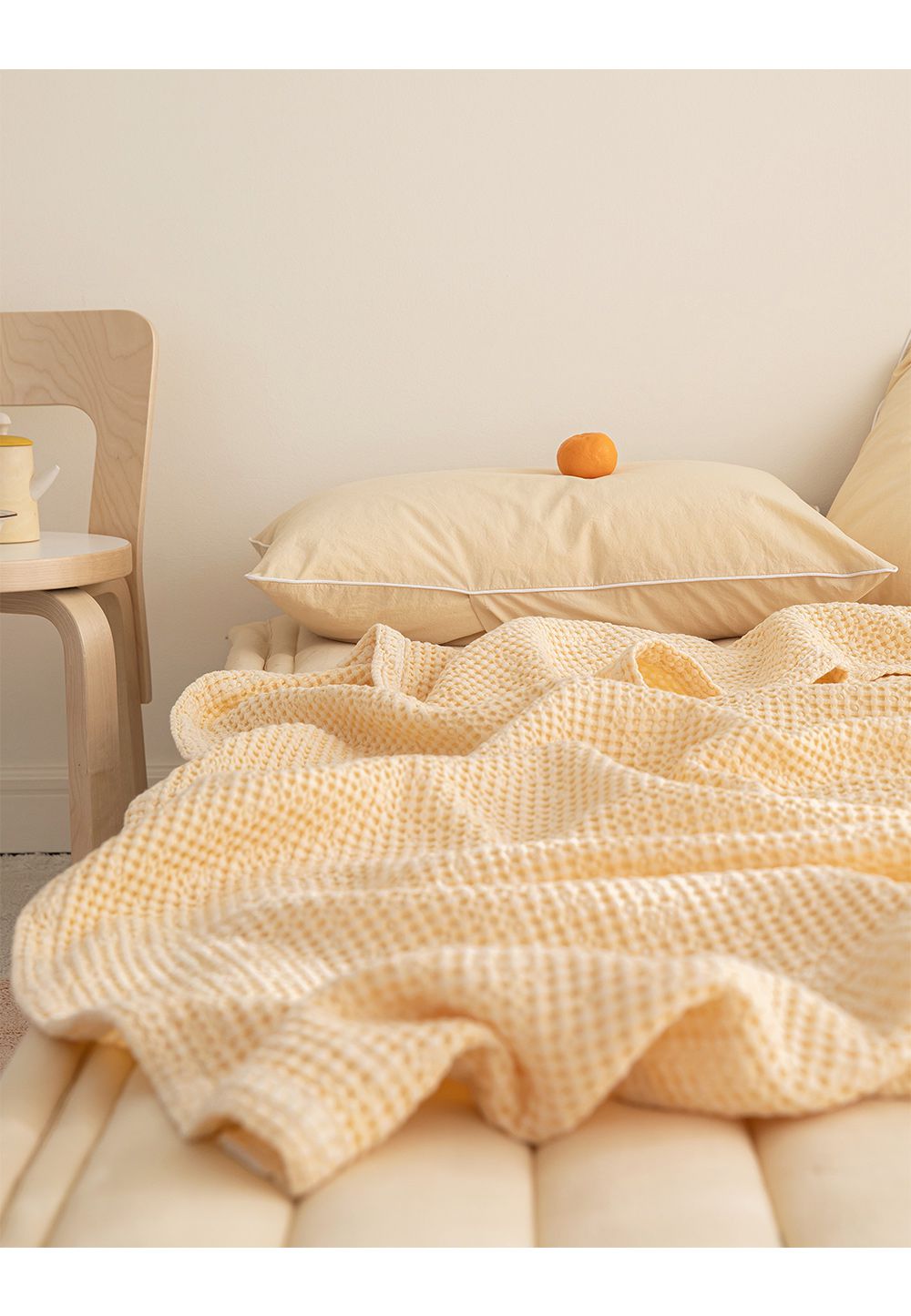 韓國 Maatila - (兒童款)天絲莫代爾鬆餅被毯-香蕉優格 (130X170cm)