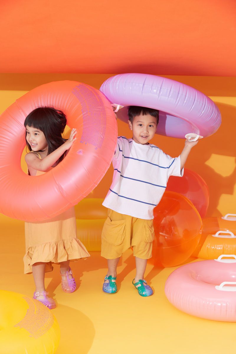 法國Méduse® - 兒童1946雙色軟糖涼鞋-SUNTRI款-葡萄軟糖