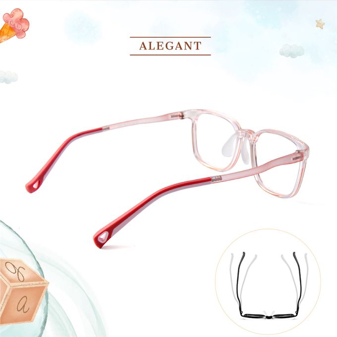 ALEGANT - 輕量PPSU材質抗壓柔韌彈性方框UV400兒童光學濾藍光眼鏡