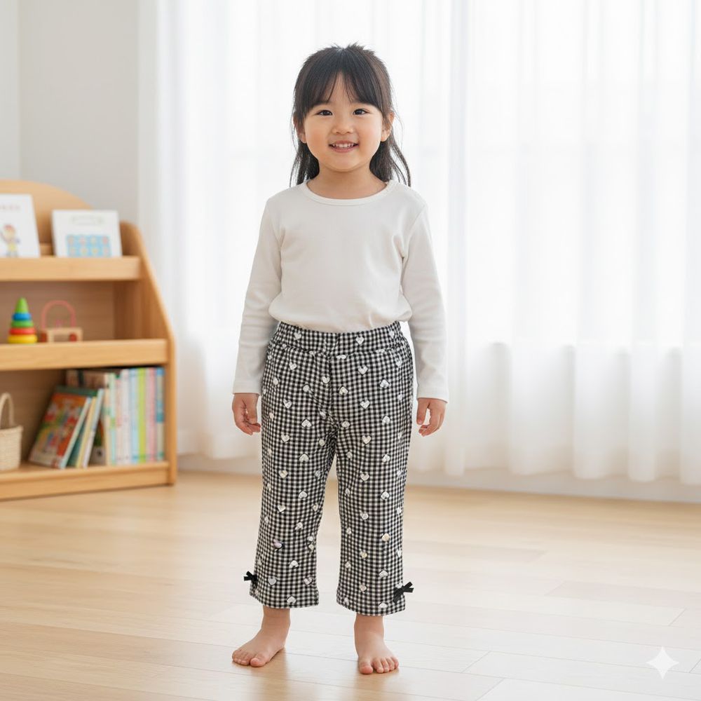 10分緹花褲-幼兒-黑色