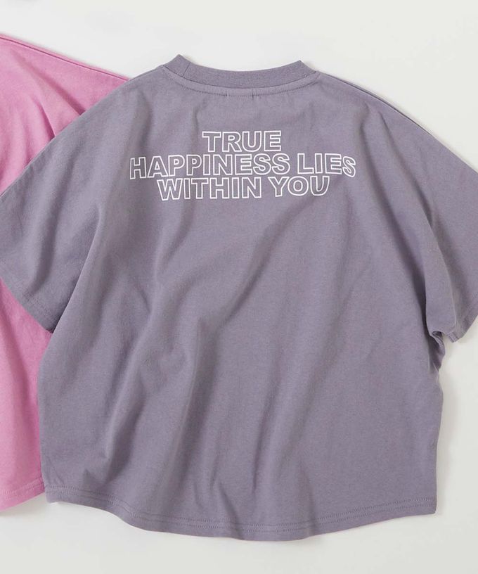 日本 devirock - 100%棉 帥氣印花寬版落肩T恤-TOUGH-炭黑