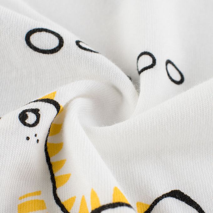 短袖棉T-塗鴉QQ恐龍-白色