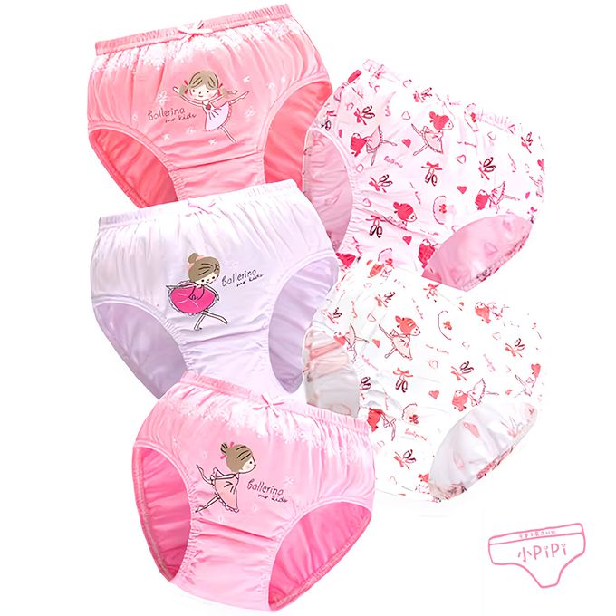 小 pipi - 純棉兒童三角內褲5件組_女童-芭蕾之夢