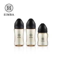 Simba 小獅王辛巴 - 蘊蜜鉑金PPSU寬口防脹氣奶瓶輕奢組(2中1小)-新生適用-蒔黑
