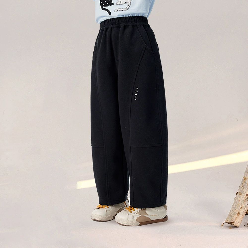 舒適百搭休閒長褲/彎刀褲-黑色