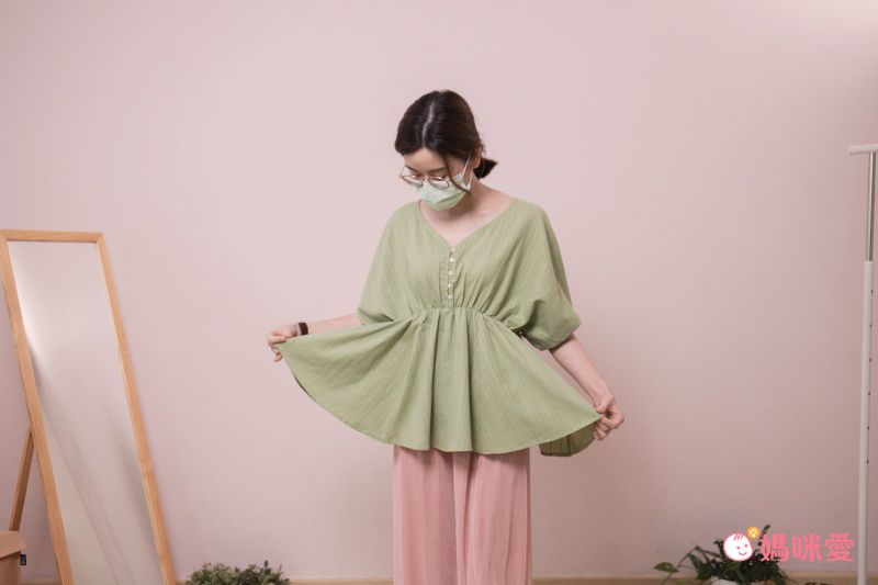 日本 ELENCARE DUE - 滿版幾何綁帶寬褲-米