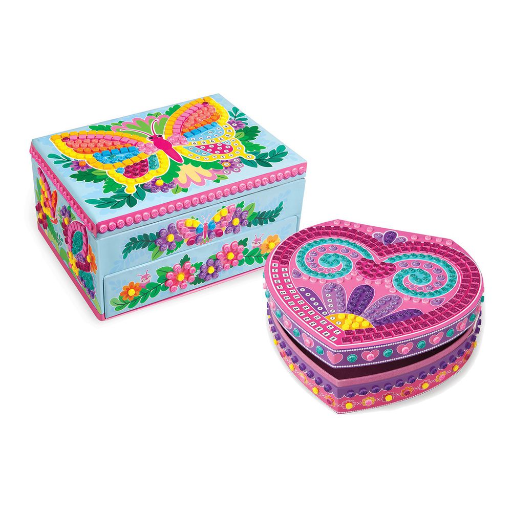 加拿大 Sticky Mosaics - 馬賽克拼貼組-珠寶盒-心型+方型