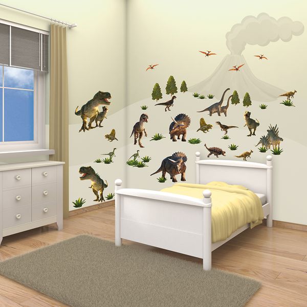 英國 Walltastic - 實境壁貼-恐龍世界-51張貼紙