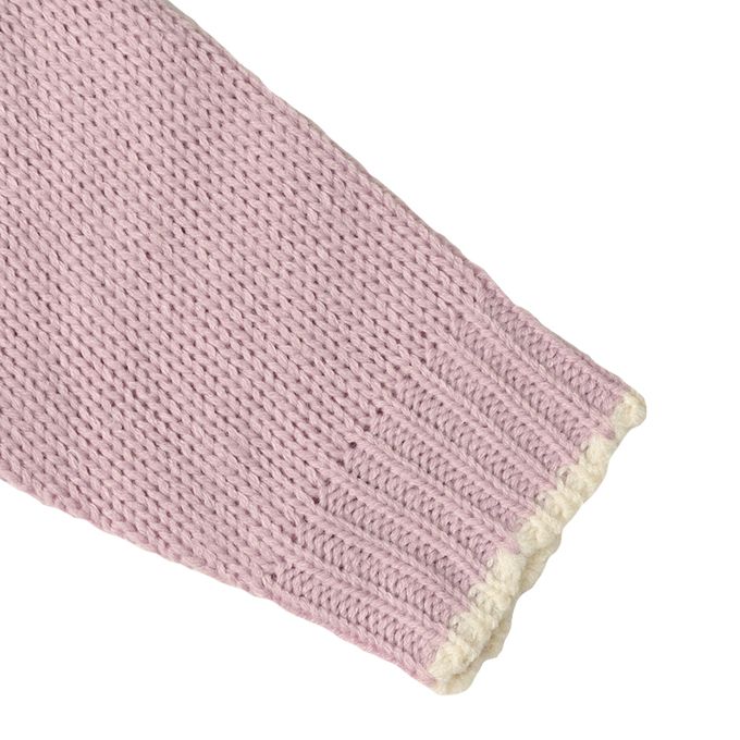 akachan honpo - 針織休閒上衣-荷葉邊-粉紅色