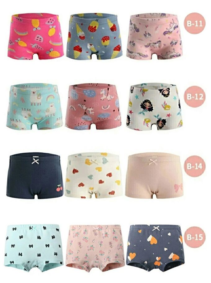 日本 Ho-ho kids - [樂天4冠王]純棉透氣女孩內褲(3入)-條紋x獨角獸x彩虹-粉藍白