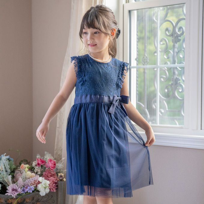 日本 Catherine Cottage - 復古風蕾絲薄紗無袖洋裝-氣質粉