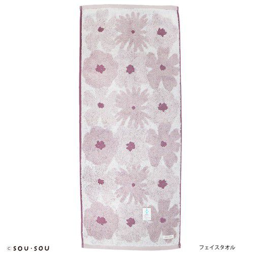 日本代購 - 【SOU·SOU】日本製今治純棉長毛巾(抗菌防臭加工)-和風大花 (34×80)
