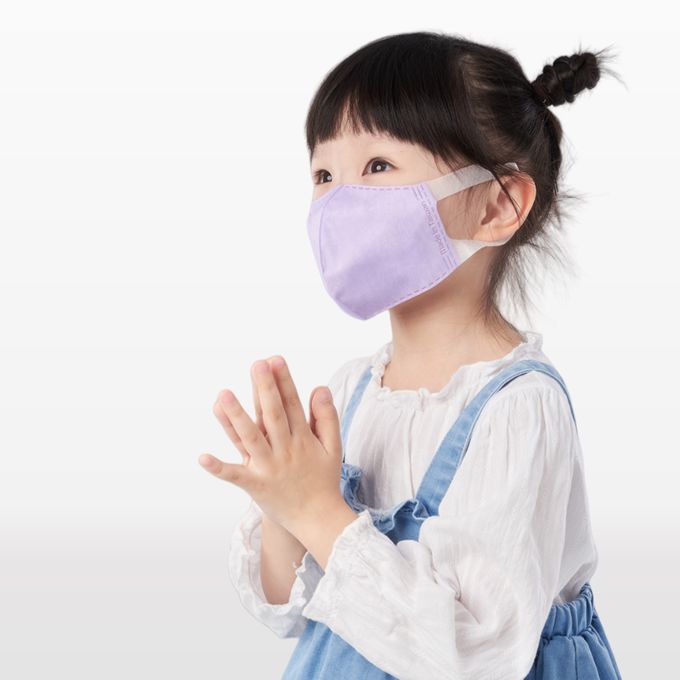 DRX 達特世 - 醫用3D彈力口罩-繽紛系列-幼幼S/兒童M - 粉紫 - 50入