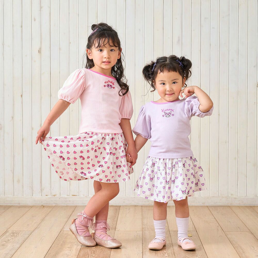 日本 ma lalumiere store - 三麗鷗聯名 背交叉澎澎短袖上衣-酷洛米-紫