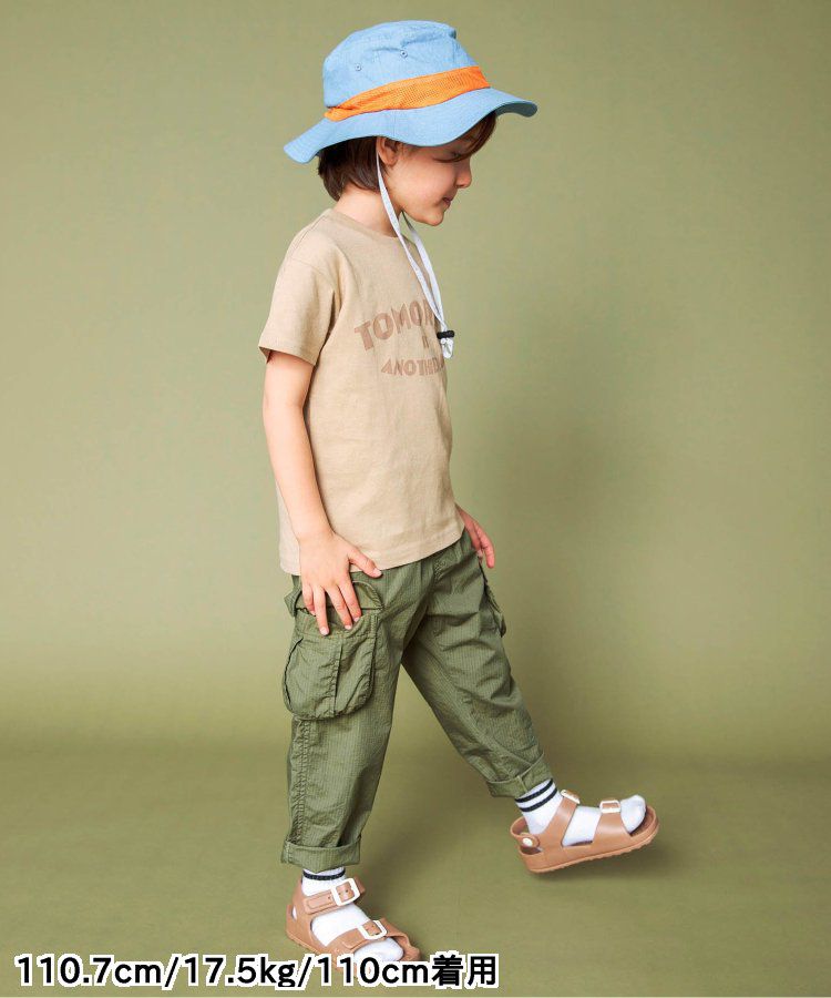 日本 BREEZE - 輕便工裝風！防撕材質耐穿長褲-卡其x黑撞色