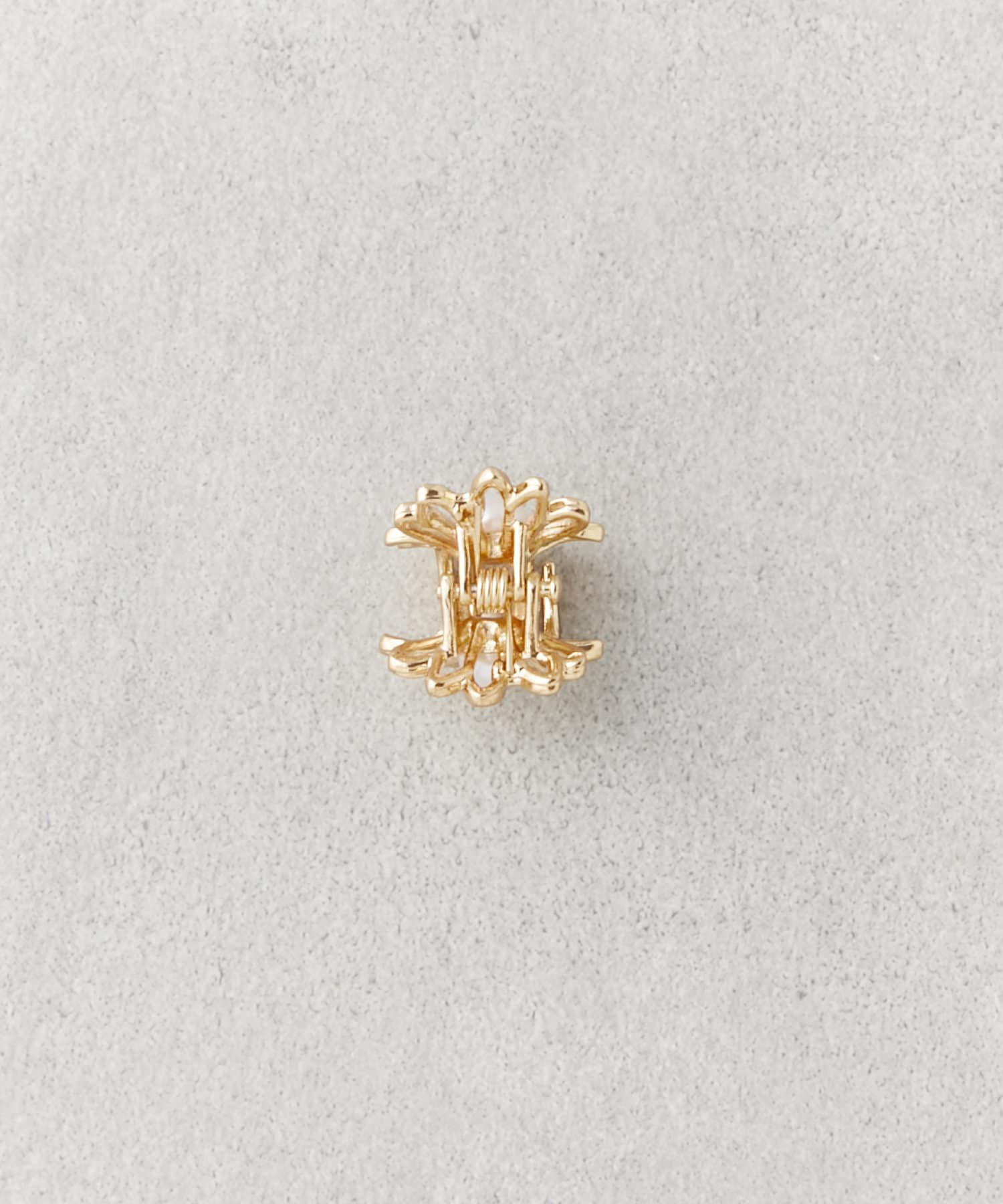 日本 Lattice - 珍珠小花金屬迷你髮夾3件組-金