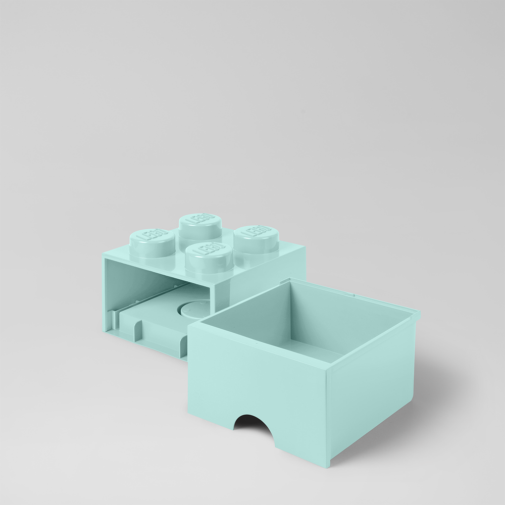 樂高 LEGO® 四凸抽屜收納箱(多色可選) (水藍色)