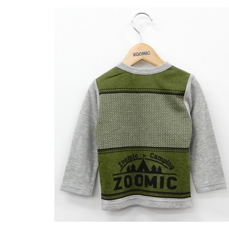 日本 ZOOLAND - 印花拼接長T-登山背心-墨綠