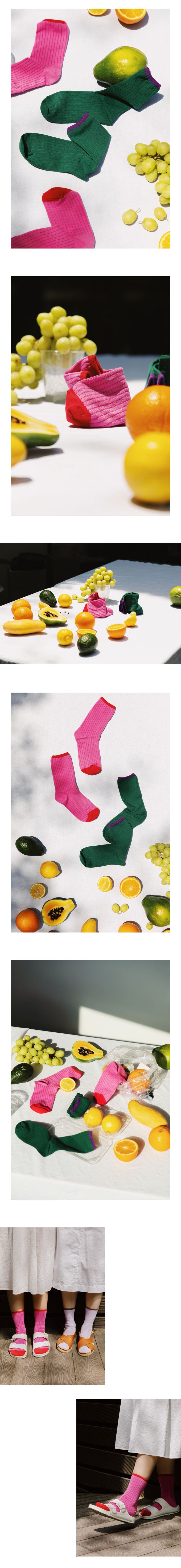 韓國 Daily Like - 女用襪子/中筒襪2入組-淺紫X咖啡02 (220~250mm)