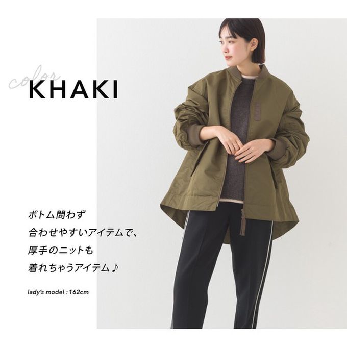 日本 OMNES - 優雅帥氣A字型寬版MA-1飛行外套-黑