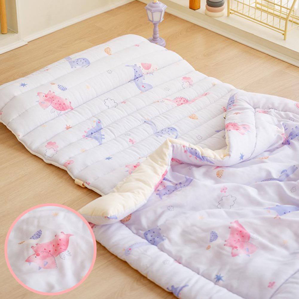 韓國 Formongde - 4cm厚墊莫代爾雙面用涼感睡袋/寢具-童趣天使恐龍