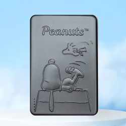 史努比 - SNOOPY 20W PD超薄磁吸無線快充行動電源 10000mAh-浮雕紅屋-深灰