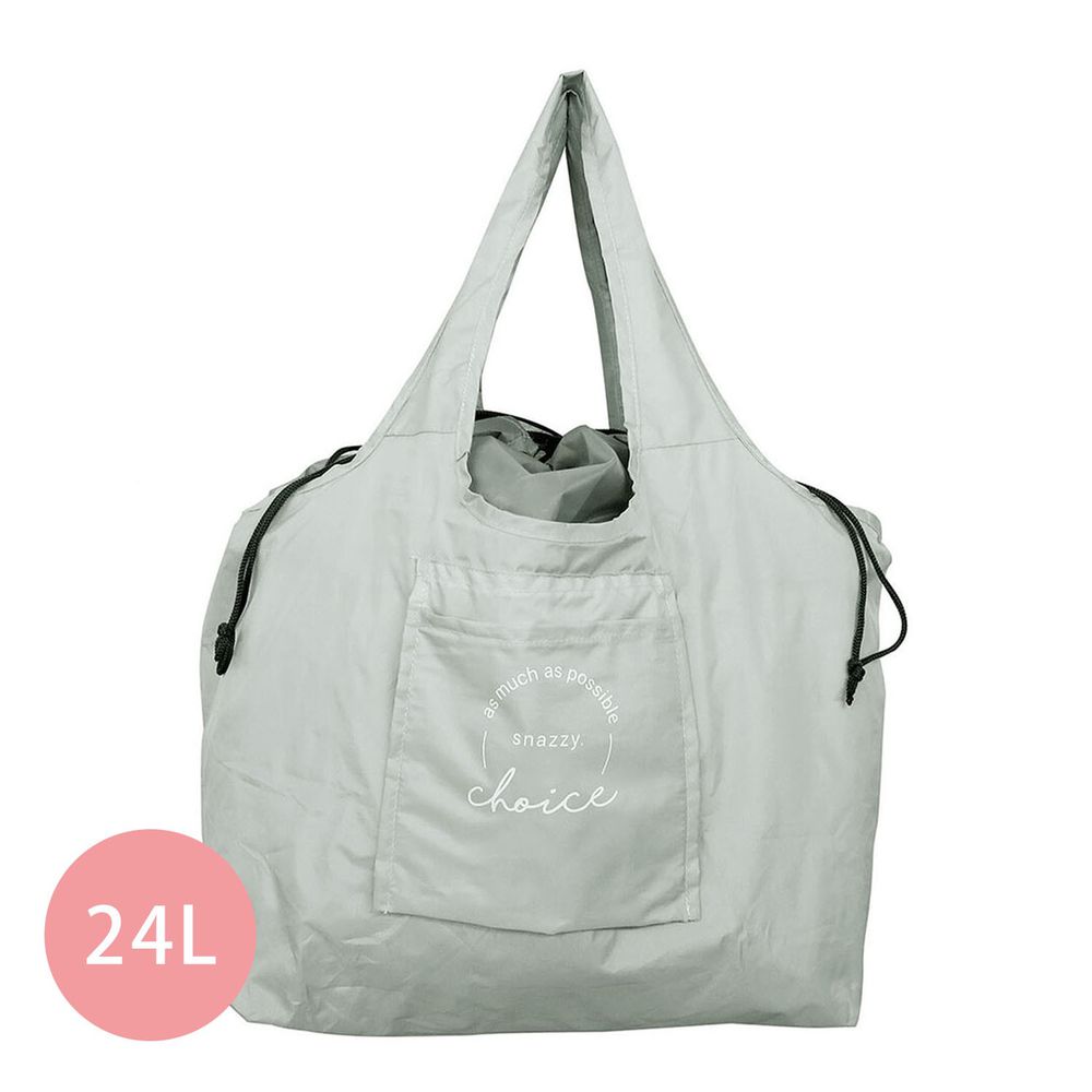 日本代購 - 超大容量保冷購物袋(可折疊收納)-英文線條-星塵綠-24L/耐重15kg