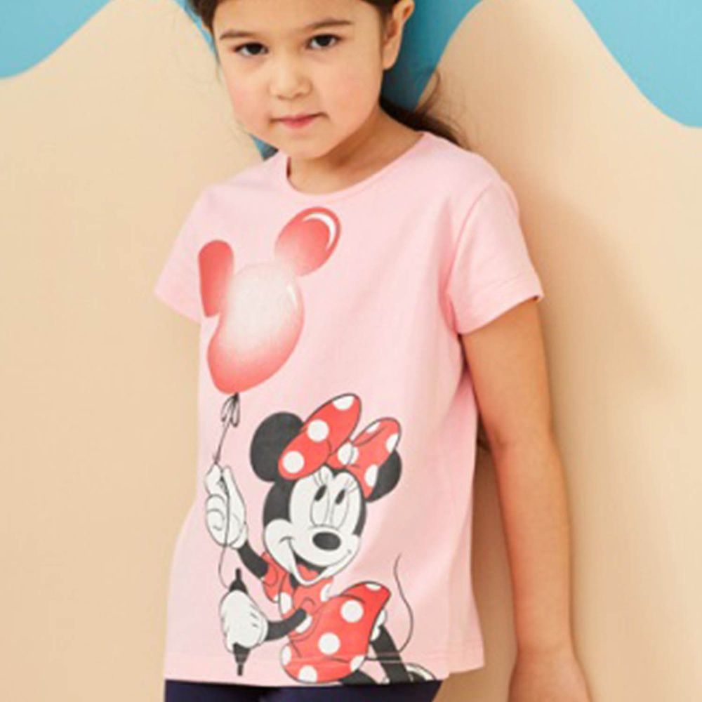 麗嬰房 Disney - 米妮系列歡樂派對圓領上衣-熱情粉