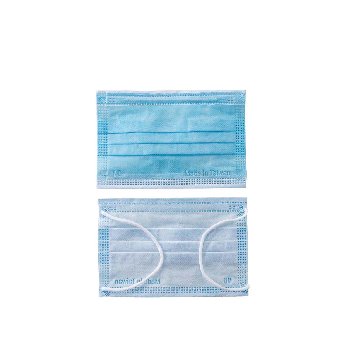YSH 益勝軒 - 大童醫療級三層平面口罩/雙鋼印/台灣製-天空藍 (14.5x9.5cm)-50入/盒(未滅菌)