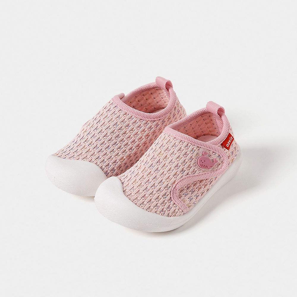 水陸兩穿！彈力包覆玩水沙灘鞋/懶人鞋-鯨魚-粉