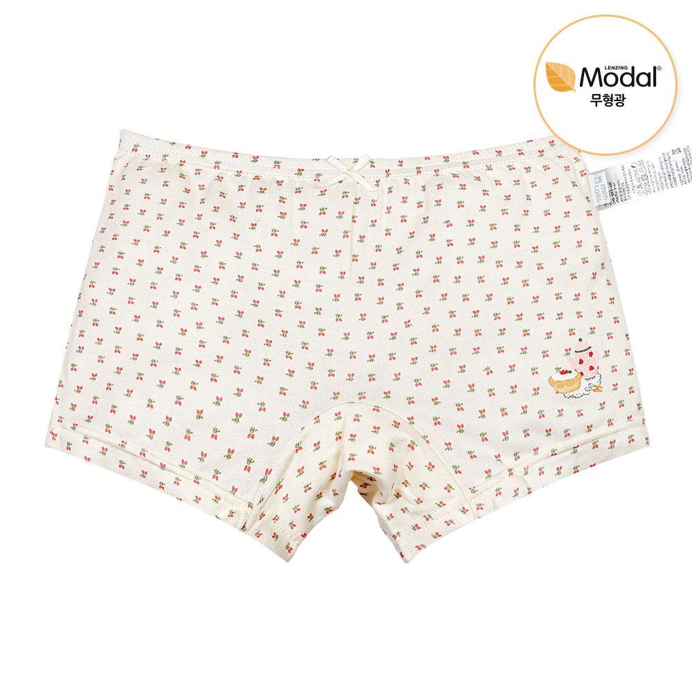 莫代爾親膚絲滑四角褲(女寶)-小草莓下午茶-米