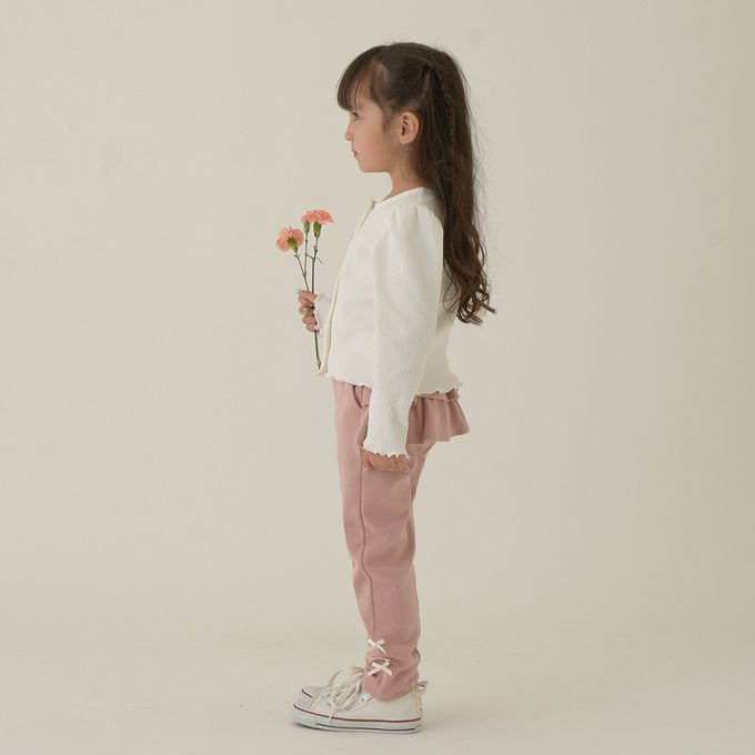 日本 Lycee mine - 彈力荷葉屁屁蝴蝶結長褲-紫