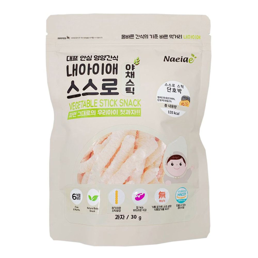 Naeiae - 韓國米棒-南瓜-建議6個月以上適吃-30g