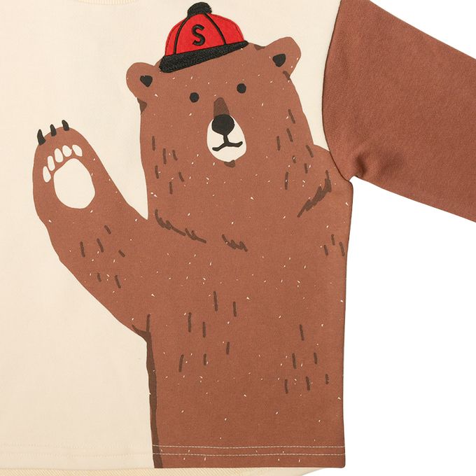 akachan honpo - 長袖休閒上衣-動物-象牙白色