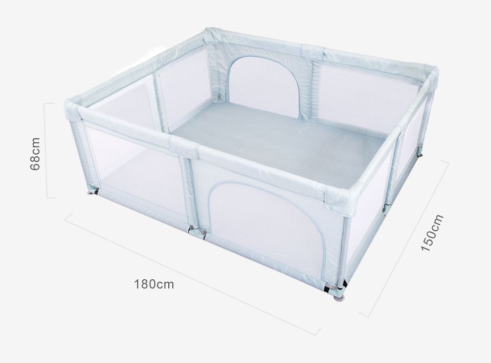 Kikimmy - 二代加高版兒童遊戲圍欄(一般款)-湖水綠 (150x180x68cm)